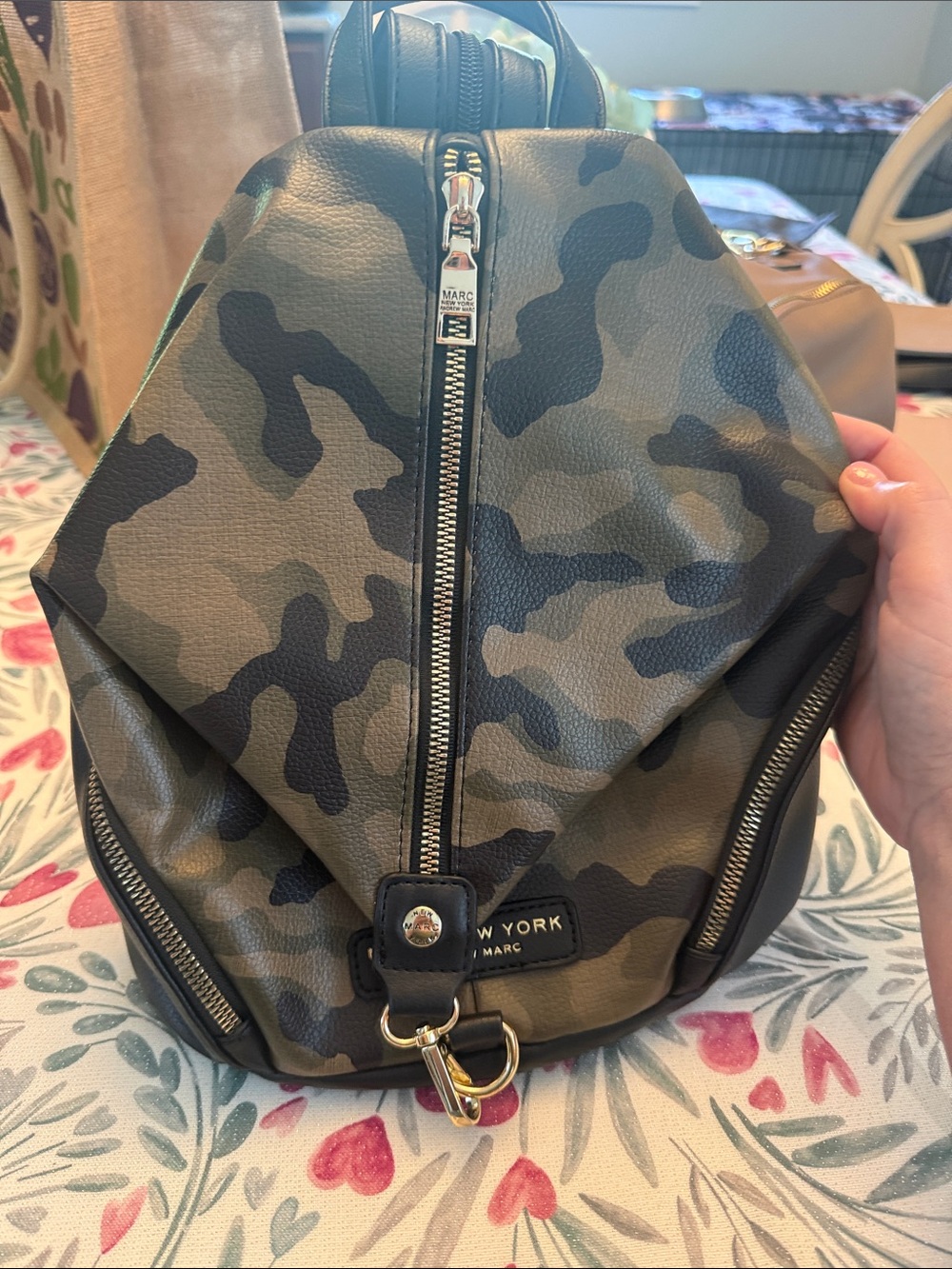 Marc New York Olive & Black Camo Backpack